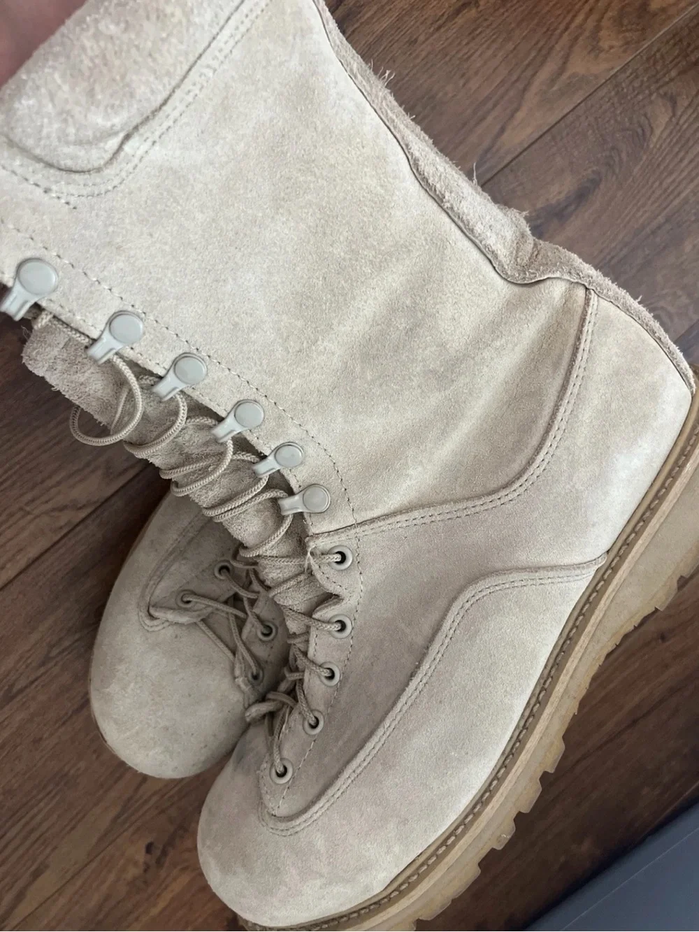 Matterhorn Tan Suede Lace-Up Combat Boots